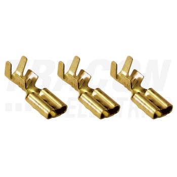   Szigeteletlen rátolható csatlakozó hüvely, sárgaréz 6,3×0,8mm, 4-6mm2