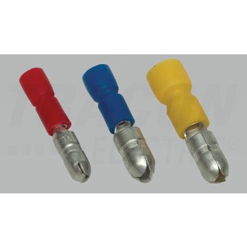   Szigetelt hengeres csatlakozó dugó, elektrolitréz, kék 2,5mm2, (d1=2,2mm, d2=5mm), PVC
