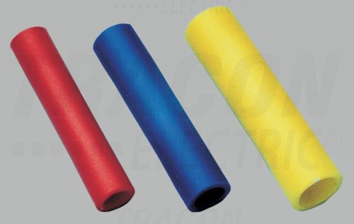 Szigetelt toldóhüvely, ónozott elektrolitréz, kék 2,5mm2, (L=25mm, d1=2,7mm), PVC