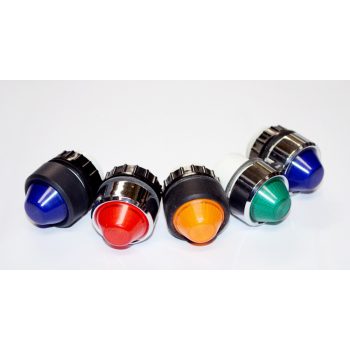 Jelzőlámpa 22mm fej IP65 króm gyűrűvel